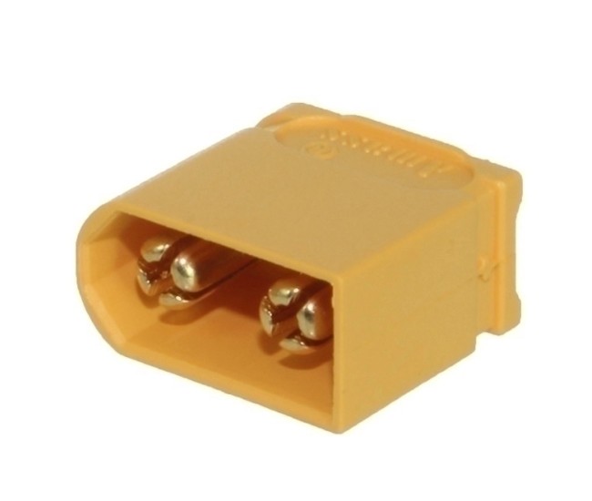 Mufa alimentare DC XT60 tata 30A 2 pini pe cablu lipire galbena AMASS XT60U-M Mufa alimentare DC XT60 tata 30A 2 pini pe cablu lipire galbena AMASS XT60U-M