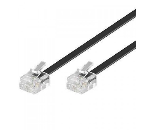 Cablu telefon 3m RJ11 6P4C negru Goobay Cablu telefon 3m RJ11 6P4C negru Goobay