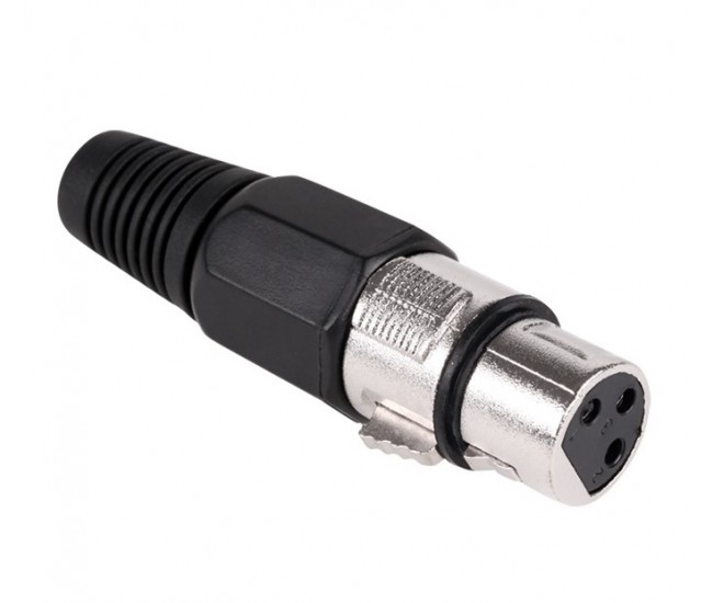 Mufa XLR mama negru cu lipire Mufa XLR mama negru cu lipire