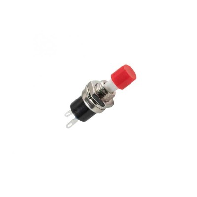 Buton intrerupator mini rosu OFF-(ON) fara retinere 1 circuit 12V 1.5A incastrabil 7mm