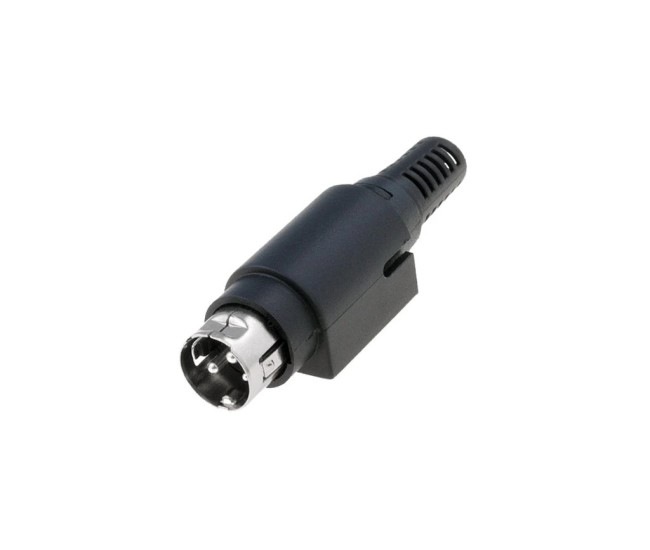 Mufa conector alimentare DC tata 3 pini lipire 6.5mm montare pe cablu Ninigi PC-MDP-401-3P