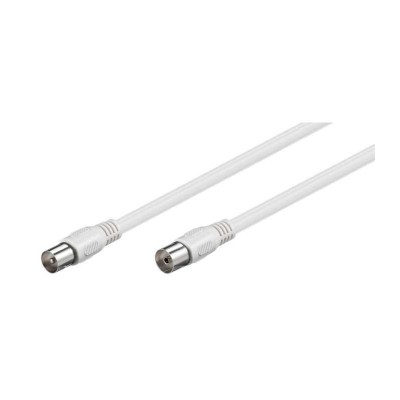 Cablu COAXIAL TV antena 1.5m mama-tata 75 ohm clasa A 85DB Dublu ecranat CCS alb 66613 Goobay