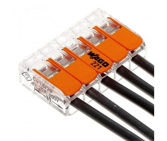 Conector slim MYF 5X4mm2 WAGO 221-415 Conector slim MYF 5X4mm2 WAGO 221-415