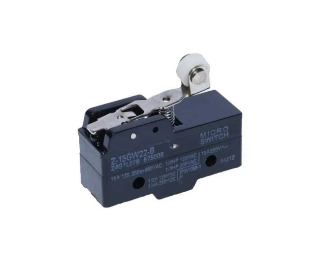 MICRO SWITCH cu tija scurta 40mm si rola 11mm Cursa de actiune 8mm Z-15GW22-B 49x18x29/46mm 15A 125 /250 /480VAC MICRO SWITCH cu tija scurta 40mm si rola 11mm Cursa de actiune 8mm Z-15GW22-B 49x18x29/46mm 15A 125 /250 /480VAC