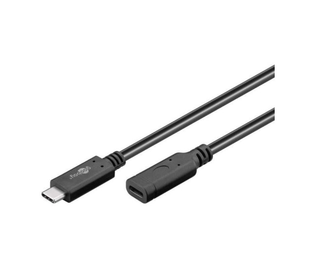 Cablu prelungitor USB-C 3.2 Generation 2 tata-mama 1m negru compatibil si pt. Thunderbolt 3 Goobay 61038 Cablu prelungitor USB-C 3.2 Generation 2 tata-mama 1m negru compatibil si pt. Thunderbolt 3 Goobay 61038