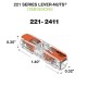 Set 10 conectori WAGO imbinare in linie cu parghie 0.2-4mm2 24-12AWG 221-2411-10 Set 10 conectori WAGO imbinare in linie cu parghie 0.2-4mm2 24-12AWG 221-2411-10