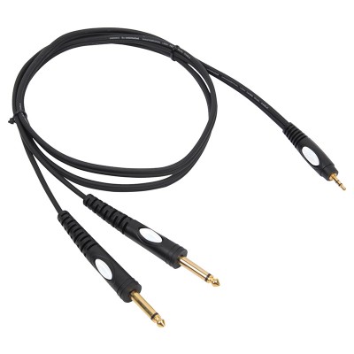 Cablu JACK 3.5 mm STEREO tata - 2x JACK 6.35 mm MONO 3m negru BST PRO Cablu JACK 3.5 mm STEREO tata - 2x JACK 6.35 mm MONO 3m negru BST PRO