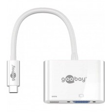 Adaptor multiport USB Type C la USB Type C +VGA alb Goobay