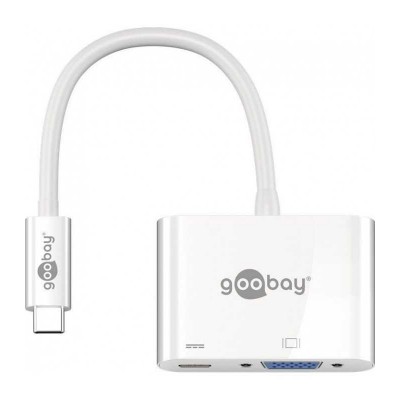 Adaptor multiport USB Type C la USB Type C +VGA alb Goobay