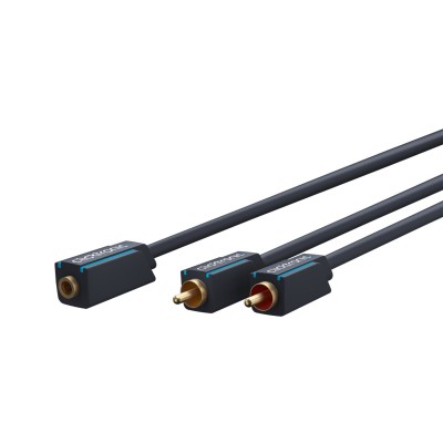Cablu adaptor Profesional Jack 3.5 mm mama - 2x RCA tata OFC cupru 10cm dublu ecranat aurit Clicktronic 70493 Cablu adaptor Profesional Jack 3.5 mm mama - 2x RCA tata OFC cupru 10cm dublu ecranat aurit Clicktronic 70493