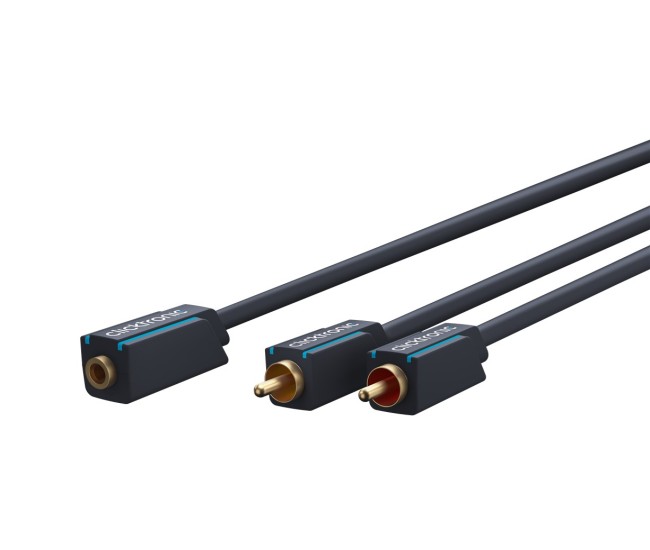 Cablu adaptor Profesional Jack 3.5 mm mama - 2x RCA tata OFC cupru 10cm dublu ecranat aurit Clicktronic 70493 Cablu adaptor Profesional Jack 3.5 mm mama - 2x RCA tata OFC cupru 10cm dublu ecranat aurit Clicktronic 70493