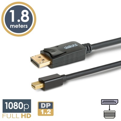 Cablu DisplayPort v1.2 la Mini DisplayPort v1.2 1.8m FullHD 1080p delight 20336A Cablu DisplayPort v1.2 la Mini DisplayPort v1.2 1.8m FullHD 1080p delight 20336A
