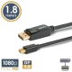 Cablu DisplayPort v1.2 la Mini DisplayPort v1.2 1.8m FullHD 1080p delight 20336A Cablu DisplayPort v1.2 la Mini DisplayPort v1.2 1.8m FullHD 1080p delight 20336A