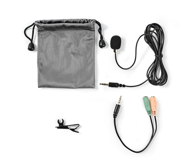 Microfon lavaliera cu clip Nedis 3.5 mm Metal Microfon lavaliera cu clip Nedis 3.5 mm Metal