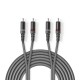 Cablu audio stereo 2x RCA tata - 2x RCA tata 5m gri Nedis Cablu audio stereo 2x RCA tata - 2x RCA tata 5m gri Nedis