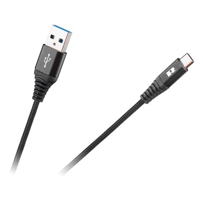 Cablu USB - USB Type C 0.5m negru panzat REBEL Cablu USB - USB Type C 0.5m negru panzat REBEL