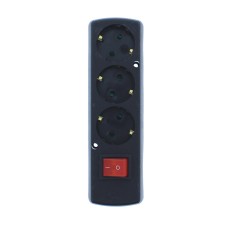 Multipriza 3 prize cu intrerupator fara cablu alimentare negru GN-370SWS/SW/BK Plastrol