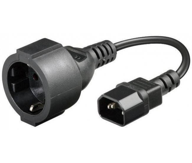Cablu adaptor UPS-priza IEC320C14 la Schuko mama 23cm Goobay Cablu adaptor UPS-priza IEC320C14 la Schuko mama 23cm Goobay