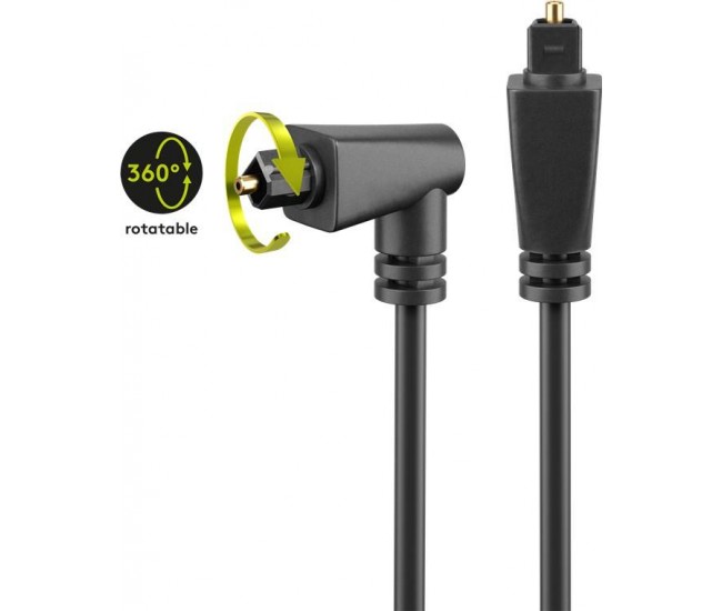 Cablu Toslink - Toslink mufa la 90 grade 2m ext 4mm Goobay Cablu Toslink - Toslink mufa la 90 grade 2m ext 4mm Goobay