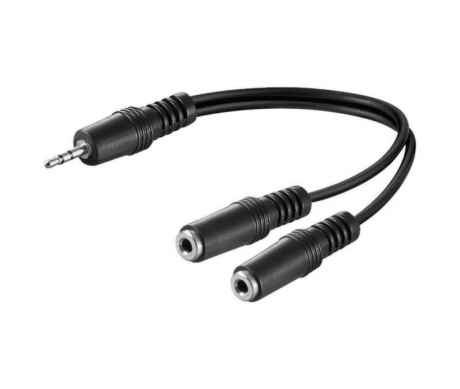 Cablu adaptor stereo Jack 3.5 mm - 2x 3.5 mm mama Goobay Cablu adaptor stereo Jack 3.5 mm - 2x 3.5 mm mama Goobay