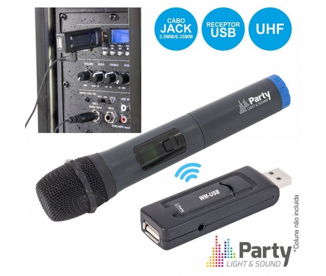 Microfon wireless cu modul USB Party Light & Sound Microfon wireless cu modul USB Party Light & Sound