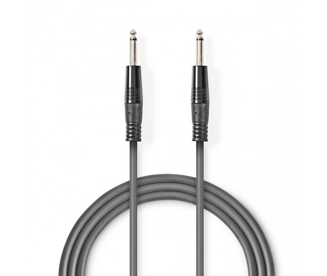Cablu audio 3m Jack Mono 6.35 mm tata - Jack Mono 6.35 mm tata Nedis Cablu audio 3m Jack Mono 6.35 mm tata - Jack Mono 6.35 mm tata Nedis