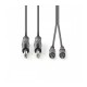 Cablu audio stereo 2x 6.35 mm Jack tata - 2x RCA tata 1.5m gri Nedis Cablu audio stereo 2x 6.35 mm Jack tata - 2x RCA tata 1.5m gri Nedis
