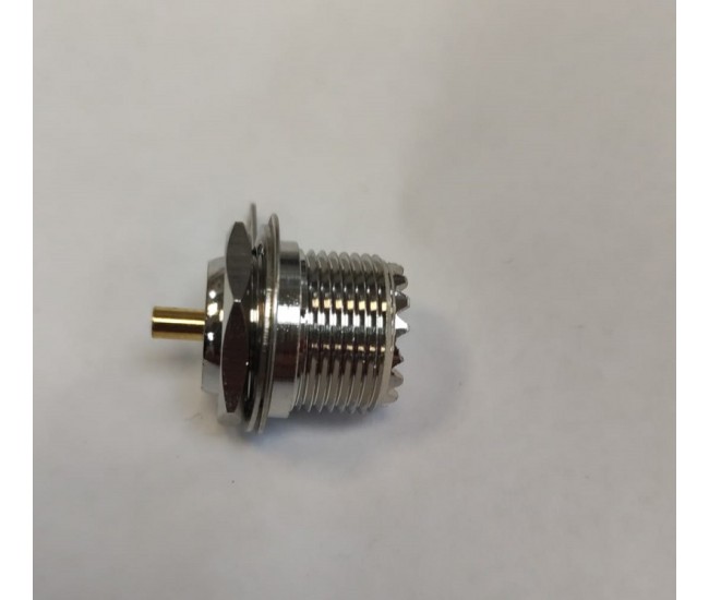 Mufa UHF mama pin aurit pe panou cu piulita SO 239-PL 259 pentru statii CB Mufa UHF mama pin aurit pe panou cu piulita SO 239-PL 259 pentru statii CB