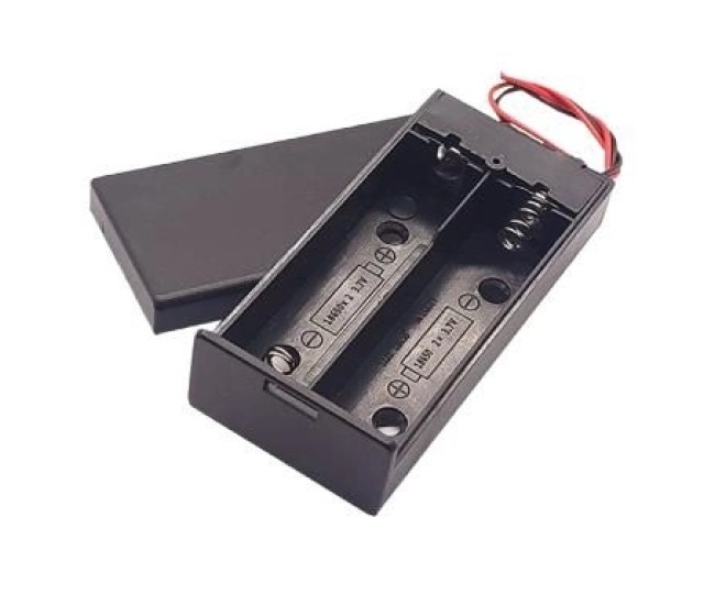 Suport acumulator 2x 18650 cu capac si cablu de conectare GBC 25.0292.05 Suport acumulator 2x 18650 cu capac si cablu de conectare GBC 25.0292.05