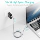 Cablu USB Type C - USB Type C PD 100W 1.8m gri Choetech XCC-1002-GY Cablu USB Type C - USB Type C PD 100W 1.8m gri Choetech XCC-1002-GY