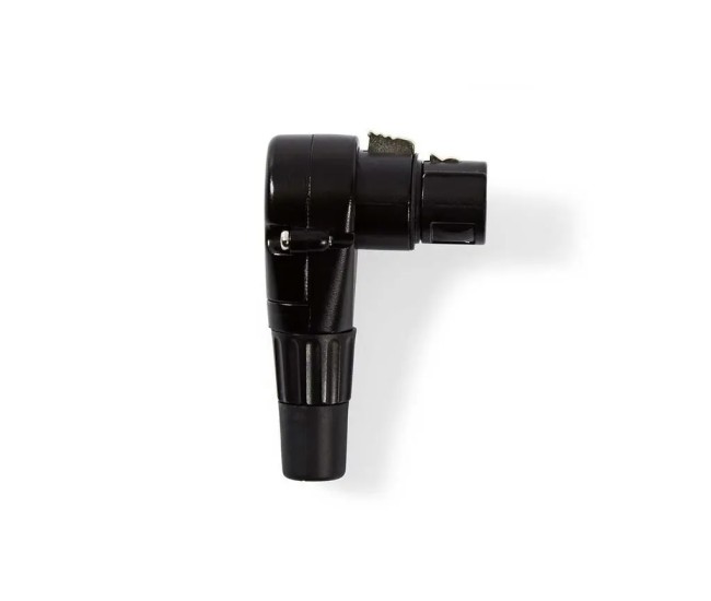 Conector XLR 3-pini mama 90 grade negru Nedis COTP15903BK