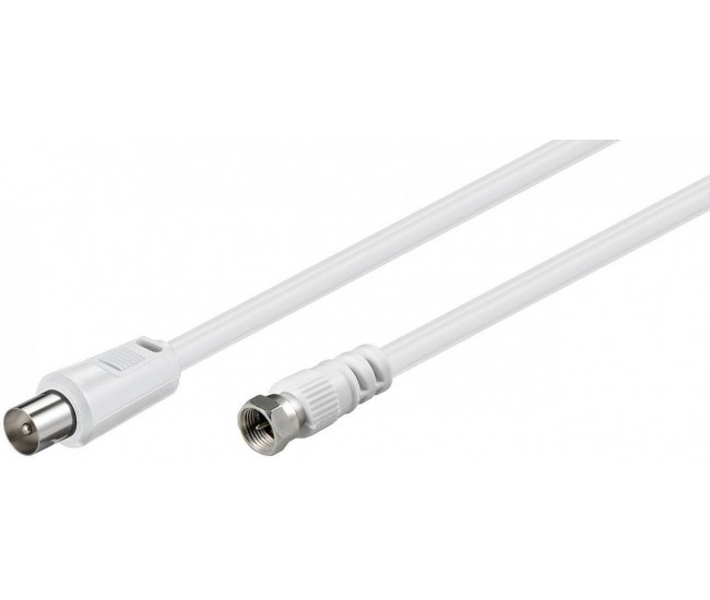 Cablu conexiune antena/ Satelit 1.5m F tata - Coaxial tata alb Goobay Cablu conexiune antena/ Satelit 1.5m F tata - Coaxial tata alb Goobay