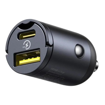 Incarcator auto Baseus Tiny Star Quick Charge 30W 1x USB Type-C 12V/2.5A negru C00035001121-00 Incarcator auto Baseus Tiny Star Quick Charge 30W 1x USB Type-C 12V/2.5A negru C00035001121-00