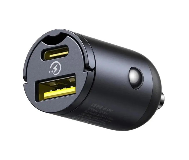 Incarcator auto Baseus Tiny Star Quick Charge 30W 1x USB Type-C 12V/2.5A negru C00035001121-00