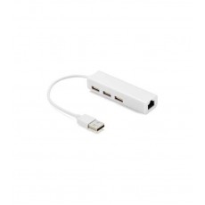 Cablu adaptor USB 2.0 la RJ45 retea Ethernet 100Mbps +HUB 3x USB 2.0 Well