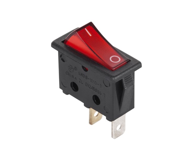 Intrerupator cu retinere 2 pini 16A 250V ON-OFF rosu