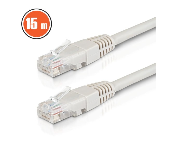 Cablu Internet UTP RJ45 CAT6 CCA 15m gri M'N'C 20347 Cablu Internet UTP RJ45 CAT6 CCA 15m gri M'N'C 20347