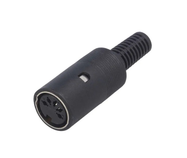 Conector DIN 5 pini mufa mama drept pe cablu NINIGI DC-007 Conector DIN 5 pini mufa mama drept pe cablu NINIGI DC-007