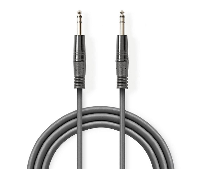 Cablu audio stereo 6.35 mm tata - 6.35 mm tata 5m gri NEDIS Cablu audio stereo 6.35 mm tata - 6.35 mm tata 5m gri NEDIS