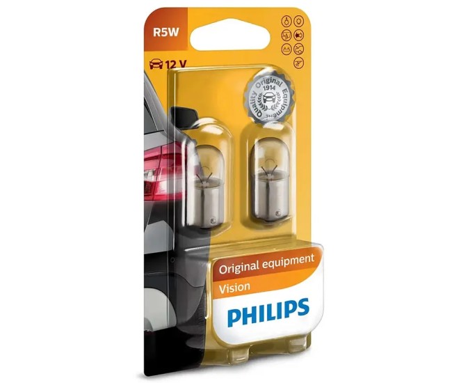 Set 2x bec auto 12V 5W BA15S R5W VISION PHILIPS 05546030 transparente Set 2x bec auto 12V 5W BA15S R5W VISION PHILIPS 05546030 transparente