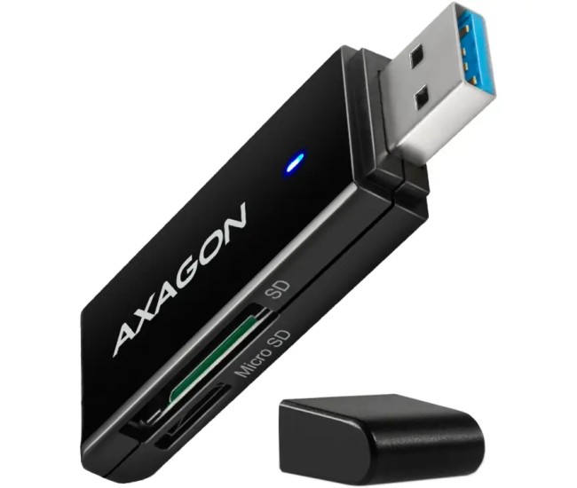 Cititor carduri AXAGON CRE-S2N USB 3.2 tip-A slim la SD /microSD