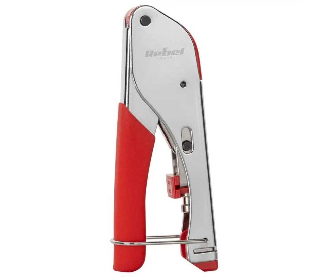 Cleste de sertizare cu compresie pentru mufe tip F /RG59 /RG6 REBEL RB-1018 Cleste de sertizare cu compresie pentru mufe tip F /RG59 /RG6 REBEL RB-1018