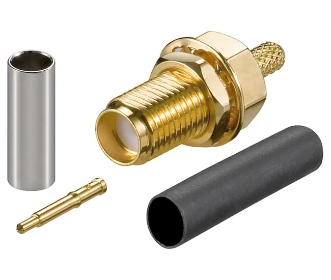 Conector RP-SMA mama sertizabil pentru cablu coaxial RG58 /RG-174 /RG-316 51696 Goobay