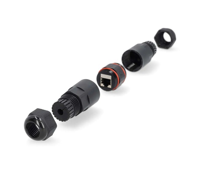 Adaptor cuplaj de exterior Cat6 RJ45 mama-mama FTP Nedis CCGB89850BK Adaptor cuplaj de exterior Cat6 RJ45 mama-mama FTP Nedis CCGB89850BK