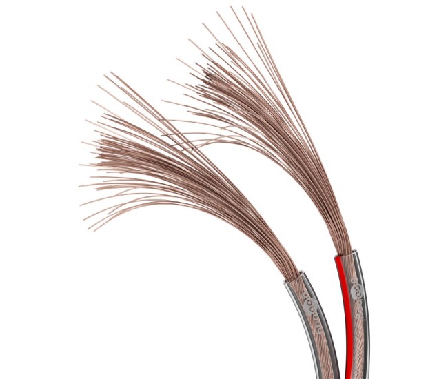 Cablu difuzor transparent 2x0.5mm cupru OFC cupru fara oxigen Goobay 15121 Cablu difuzor transparent 2x0.5mm cupru OFC cupru fara oxigen Goobay 15121