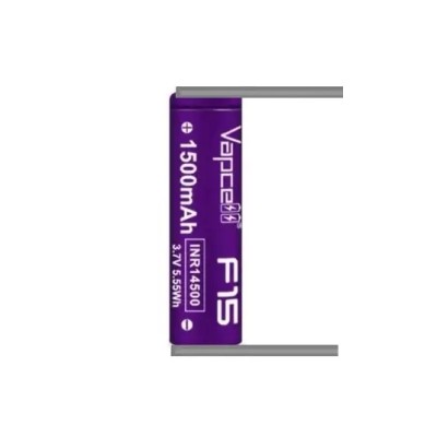 Acumulator 14500 cu lamele sudate in U 3.7V VAPCELL F15 INR14500 1500mAh descarcare 3A