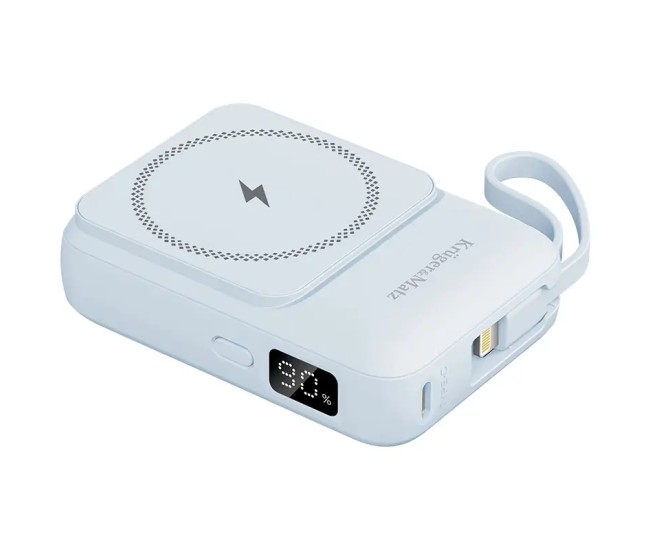 Power Bank inductie Kruger&Matz KM0913-BL 10000mAh Li-ion Mag Safe wireless 15W / USB-C 20W /USB-A 22.5W / Lightning 10W
