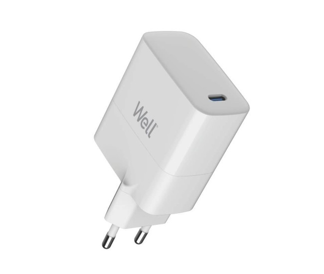 Incarcator retea 100-240V - USB-C Well GaN PD 65W 5V/3A 9V/3A 12V/3A 15V/3A 20V/3.25A alb Incarcator retea 100-240V - USB-C Well GaN PD 65W 5V/3A 9V/3A 12V/3A 15V/3A 20V/3.25A alb