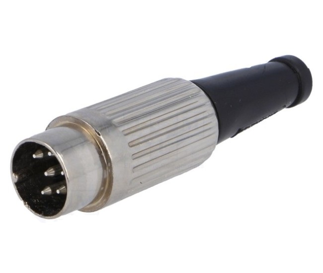 Mufa DIN tata 6 pini 240 drept pe cablu lipire 34V DELTRON 610-0600 Mufa DIN tata 6 pini 240 drept pe cablu lipire 34V DELTRON 610-0600