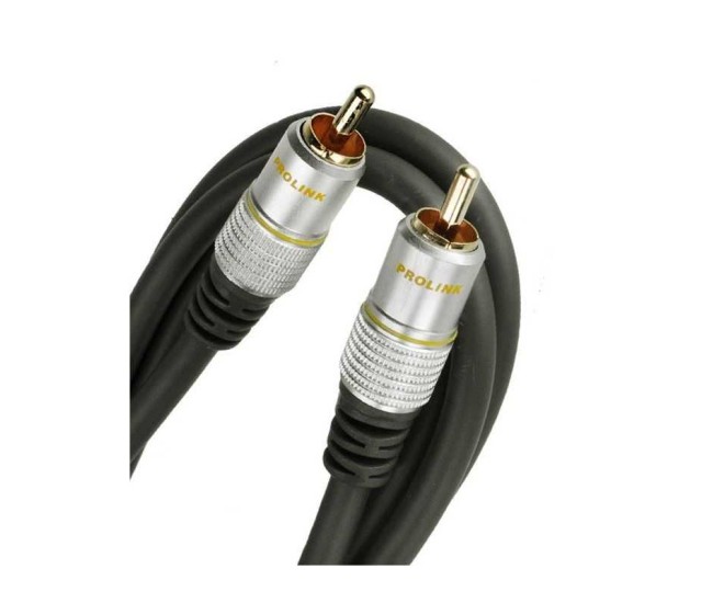 Cablu RCA mufa tata x1 din ambele parti 1.8m aurit negru PROLINK TCV3010-1.8 Cablu RCA mufa tata x1 din ambele parti 1.8m aurit negru PROLINK TCV3010-1.8